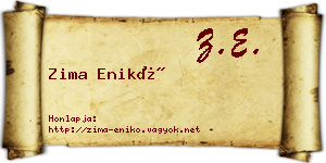 Zima Enikő névjegykártya